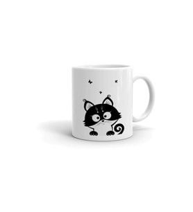 Siyah Kedi Baskılı Kupa/bardak
