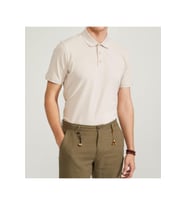 Erkek Krem Basic Polo Yaka T-shirt