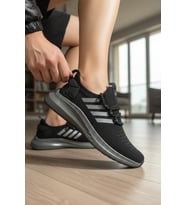 Enoch Ortopedik Ultra Hafif Şeritli Fileli Çoraplı Sneaker Spor Ayakkabı
