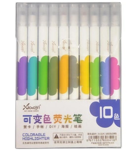 Çift Uçlu Karıştırılabilir Fosforlu Kalem 10 Renk X-314
