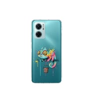 Redmi Note 11E ile Uyumlu Splash Bukalemun Tasarımlı Şeffaf Silikon Kılıf