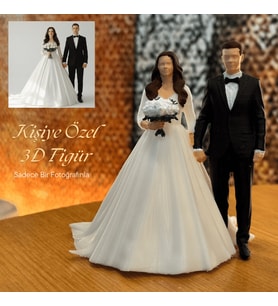 MakinaFleo Kişiye Özel Gelin & Damat 3D Figürü (10 cm)
