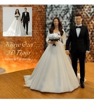 MakinaFleo Kişiye Özel Gelin & Damat 3D Figürü (10 cm)