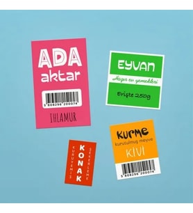 SELEFONLU KUŞE DÜZ ETİKET 10 x 10