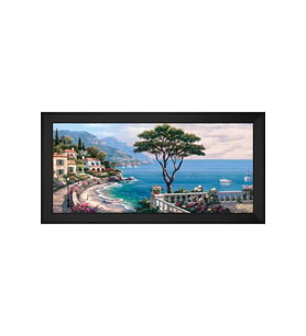 Manzara Temalı Kanvas Tablo 80 x 110 cm Siyah Çerçeve