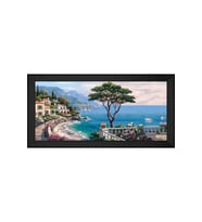 Manzara Temalı Kanvas Tablo 80 x 110 cm Siyah Çerçeve