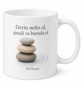 Zen Taşları Temalı Baskılı Kupa Bardak Meditasyon Hediye Porselen Mug