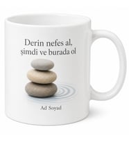 Zen Taşları Temalı Baskılı Kupa Bardak Meditasyon Hediye Porselen Mug