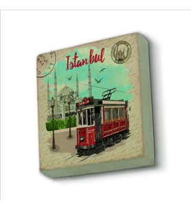 Nostaljik Tramvay  Baskılı Doğaltaş  Magnet(KRT-044)