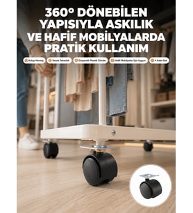 4 cm Kilitsiz Tekerlek Ayak Seti Zemin Koruyucu