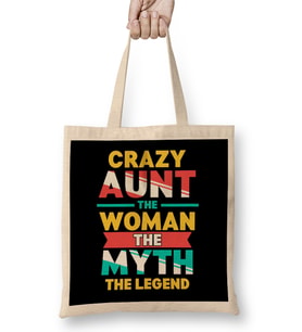 Crazy Aunt The Woman Myth Legend Funny Auntie Bez Çanta Uzun Saplı