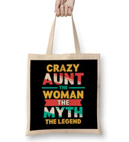 Crazy Aunt The Woman Myth Legend Funny Auntie Bez Çanta Uzun Saplı