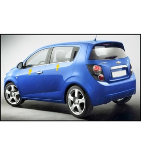 Chevrolet Aveo HB Krom Cam Çıtası 4 parça P.ÇELİK 2011 üzeri
