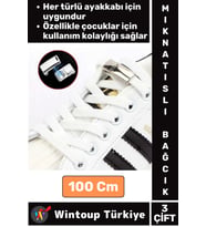 Çocuk Genç Yetişkin Şık Klipsli Manyetik Lastikli Pratik Mıknatıslı Ayakkabı Bağcığı 100 Cm 3 Çift