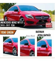 Mercedes Benz CLA W117 2013-2017 Batman Yarasa Ayna Kapağı Piano Black ABS Plastik