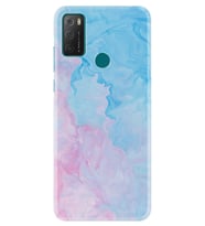 TCL 20E Kılıf Resimli Silikon Kılıf Pink Blue Abstract 1385