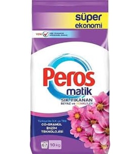 Peros Matik Yıldız Çiçeği Toz Çamaşır Deterjanı 10 Kg (Sık Yıkanan Beyazlar ve Renkliler)