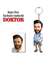 Kisiye Özel Karikatür DOKTOR anahtarlık