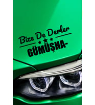 Amasya Gümüşhacıköy Siyah Araç Sticker  Amasya Bize De Derler  Gümüşhacıköylü 40x15 cm Oto Sticker