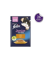 Felix Tavuklu Yaş Kedi Maması Yavru 85 Gr*26 Adet (Kahverengi)