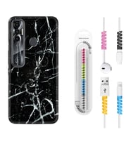 Tecno Spark 6 6 Go 8C 8 Pro 7 7 Pro Kılıf Kablo Koruma Spiral Silikon Black Marble 3 1382