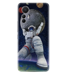 Xiaomi 12 Lite Kılıf Silikon Desen Özel Seri Astronot ve Dünya 1759