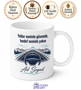 Şirket Aracı Alan Plasiyere Hediye Yolların Hakimi Güvenli Sürüş Kupa Bardak