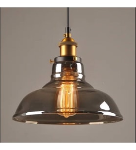 RİOLİGHT RETRO TEKLİ CAM SARKIT ÇAP:28CM (Siyah)