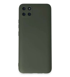 Realme C11 Kılıf Nano içi Kadife Silikon - Koyu Yeşil
