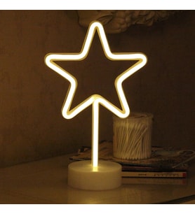 Yıldız Tasarımlı Neon Led  Lamba 30x19 cm