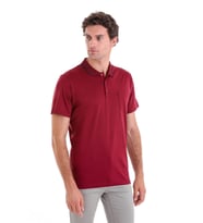 Hatemoğlu Bordo Regular Fit Düz %100 Pamuk Polo Yaka Tişört