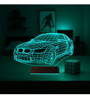 Luvivia Spor Araba Bmw Tasarım Kişiye Özel 3D Lamba - Masa Gece Lambası