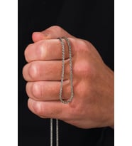 GÜMÜŞ 2.5 MM ERKEK BURGU ÖRGÜ OKSİTLİ ZİNCİR KOLYE