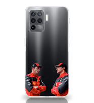 Oppo Reno 5 Lite Uyumlu Carlos Sainz ve Charles Leclerc Formula 1 Desenli Şeffaf Kılıfı