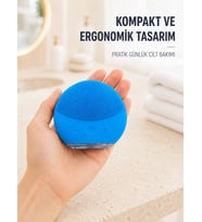 Mavi Silikon Yüz Temizleme Cihazı Su Geçirmez Titreşimli Yüz Bakım Fırçası