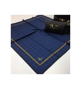 Geometrik Desen Black Seri Twill Eşarp Eşarp Askısı ile Birlikte 90x90 cm Lacive