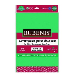 Hazır Kitap Kabı Şeffaf 10Lu Yeşil