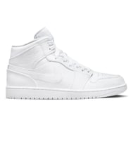 Nike Air Jordan 1 MİD Erkek Sneaker Hakiki Deri Bilekli Spor Ayakkabı Beyaz