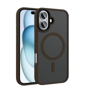 Coverzone ?Phone 16 ile Uyumlu Sert PC Arka Y�zey Wireless ?arj �zellikli Buzlu Saydam ZF Kapak