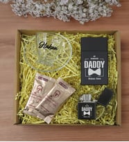 BK Gift Kişiye Özel İsimli DTF Baba Temalı Cam Kahve Fincanı & Türk Kahvesi & Sigara Kutusu & Çakmak Hediye Seti-5, Babaya Hediye, Babalar Günü Hediyeleri