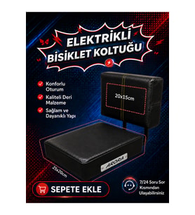 Arora Elektrikli Bisiklet Arka Deri Koltuk, Elektrikli Bisiklet Deri Koltuk, Motosiklet Deri Koltuk, Arka Sele Çocuk Deri Koltuk Seti
