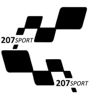 207 sport Etiket Yapıştırma 30cmx11cm MMD128