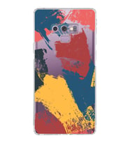 Samsung Galaxy Note 9 Uyumlu Kamera Korumalı Kapak Brushstroke Tasarımlı  Şeffaf  Kılıf