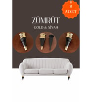 Zümrüt Gold Siyah Mobilya Koltuk Ayağı Chester Komidin Tv Ünitesi Vestiyer Ayağı 17 Cm 8 Adet (Mat Siyah)
