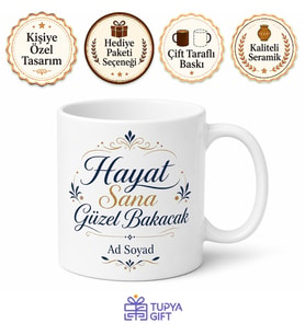 Özel Tasarım Baskılı Kupa Bardak Kişiye Özel Hediye Porselen Mug