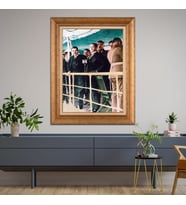 Altın Varaklı Paspartulu Çerçeveli Tablo rv1196