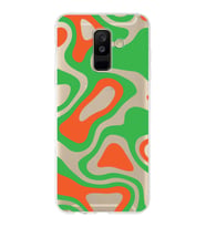 Samsung Galaxy A6 Plus (2018)  Kapak Renkli Desen Tasarımlı Şeffaf Silikon Kılıf