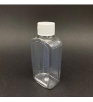 100 cc Yassı Şişe  - Beyaz Kapaklı- Plastik Yassı Şişe x 10 Adet (Natural)