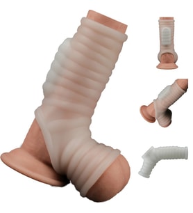 Wave Knights Ring Titreşimli Esnek Ve Bükülebilir Yarım Penis Kılıfı