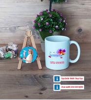 Estetisyen Kupa Bardak Beyaz ve Fotoğraflı Ahşap Anahtarlık Hediye (Model 1)